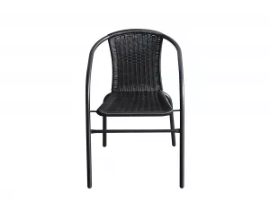 BASILEJ záhradná stolička, čierny ratan