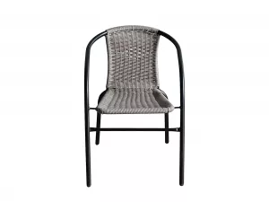 BASILEJ záhradná stolička, šedý ratan