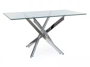 AGIS II jedálenský stôl, číra / strieborná