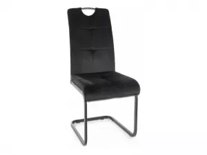 AXOV VELVET jedálenská stolička, čierna