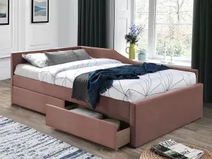 ELIOT VELVET čalúnená posteľ 120 x 200 cm, ružová