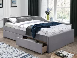ELIOT VELVET čalúnená posteľ 120 x 200 cm, šedá