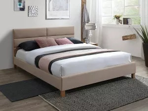 SIERRA VELVET manželská posteľ 160x200, béžová