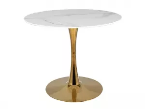 ESPERO jedálenský stôl 90, biela / zlatá