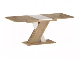 EXEL, rozkladací jedálenský stôl, dub Wotan / biela