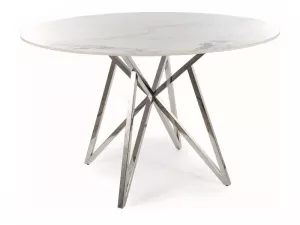 MURANO jedálenský stôl, biela / chróm