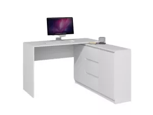 PLUS 2D3S písací stôl s komodou, biely