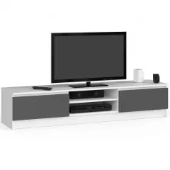 RTV 160 2D1P televízny stolík, biela / grafit