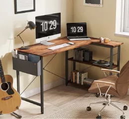 ARTIS rohový písací stôl, dub Artisan/čierna