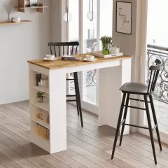 ST1, barový stôl, biela / borovica