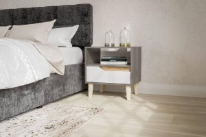 WOOD non stolk 1S, antracit/biela/dub Craft zlat