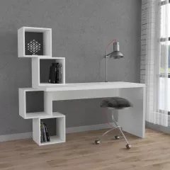 BALANCE, písací stôl, biela / antracit