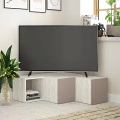COMPACT, TV stolk, antick biela / svetl mocca