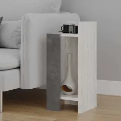 ELOS, nočný stolík, antická biela / retro šedá