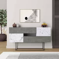 EROS, konzolov stolk, retro ed / biela Carrara