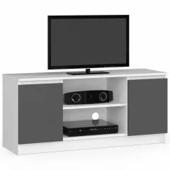 RTV stolík 120 cm na TV - bielo-grafitovo šedá