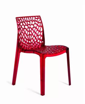 GRUVYER plastov stolika, transparentn rosso