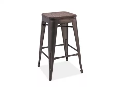 LONG kovov barov stolika, tmav orech/grafit