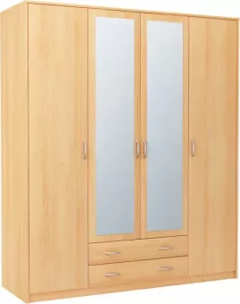 VIKA 4D 4-dverov skria so zrkadlom, buk
