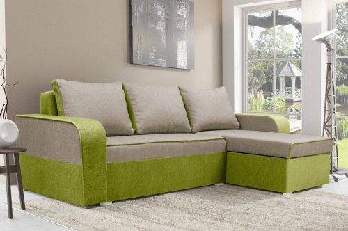 Rohov� rozkladacia seda�ka DAMIAN kr�mov�/zelen�