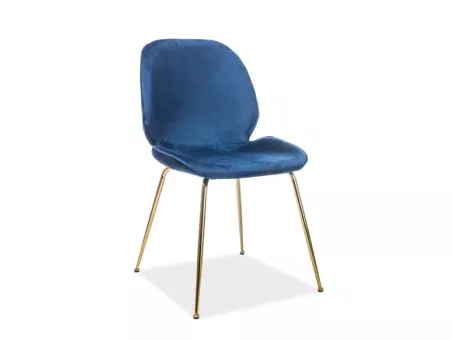 ADRIEN jedlensk stolika, modr zamat / zlat