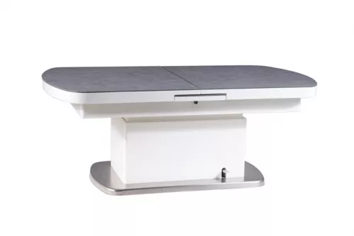 MEGARA II rozkladac stolk, siv/biela