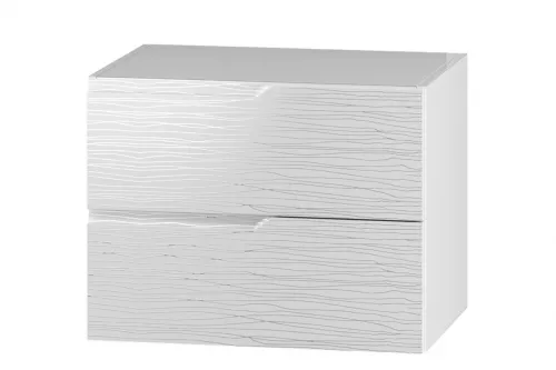 NICEA skrinka na umvadlo 60 S/2, biely lesk/vzor