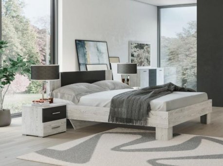 LILEA NEW manelsk postel 160, antracit/light artwood