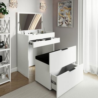 LOLA toaletn stolk 2v1, biela Nymphea Alba