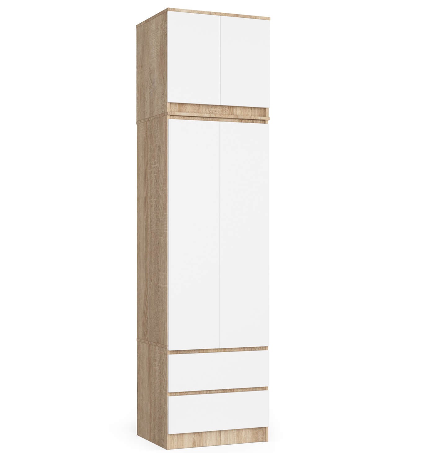 Akord Šatníková skriňa s nadstavcom Star 60 cm - dub sonoma-biela