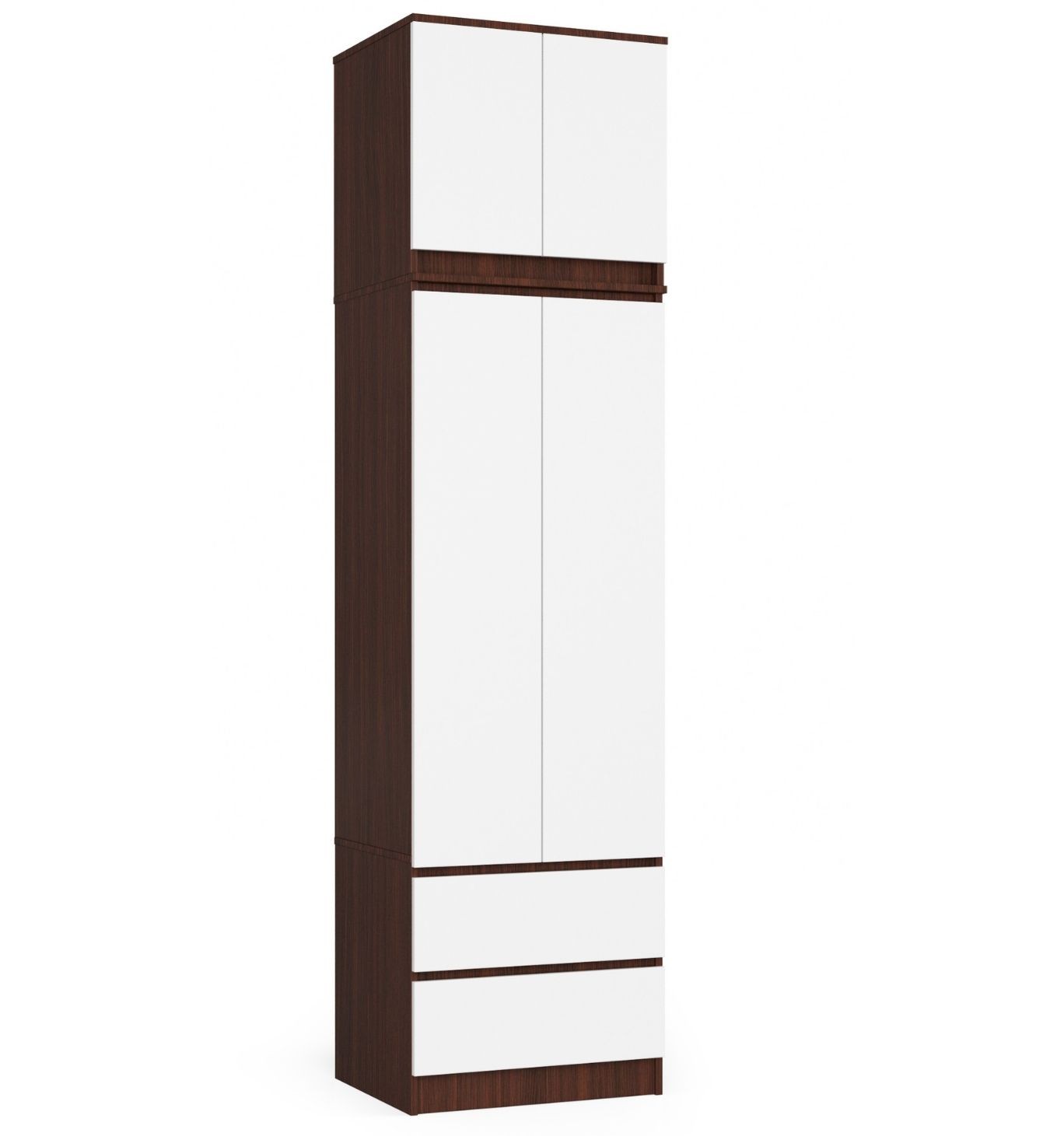 Akord Šatníková skriňa s nadstavcom Star 60 cm - wenge-biela