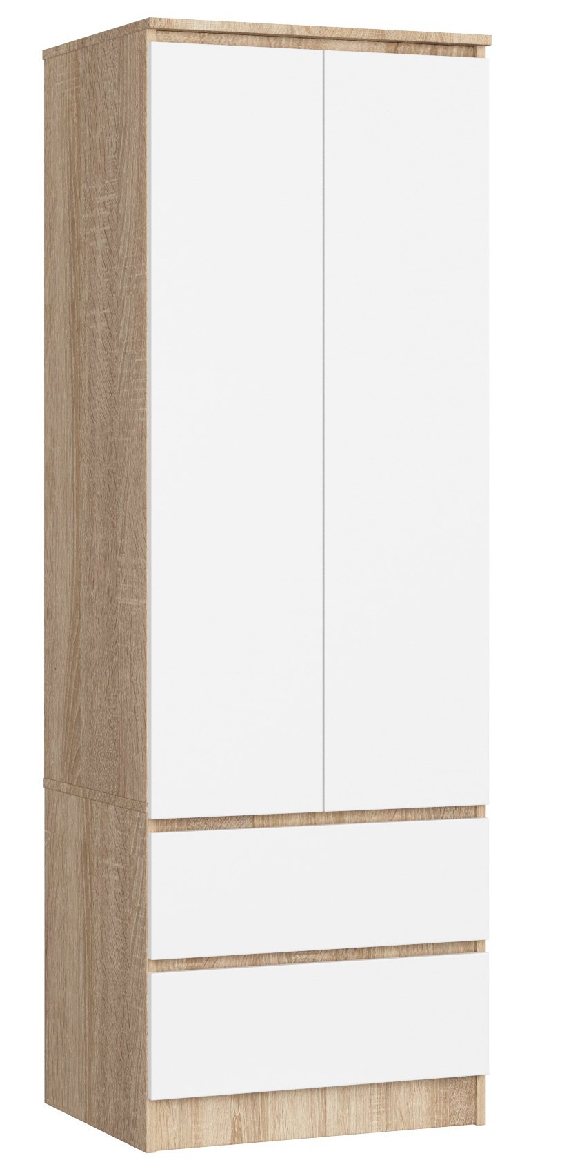 Akord Šatníková skriňa Star 60 cm SONOMA / BIELA