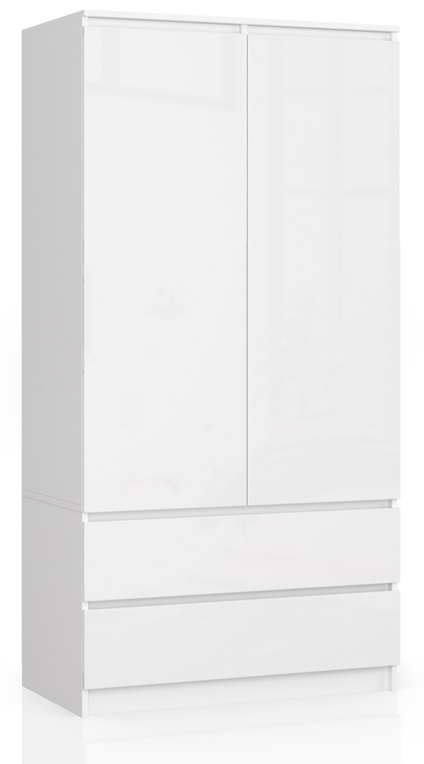Akord Šatníková skriňa STAR 90 cm BIELA / BIELY LESK