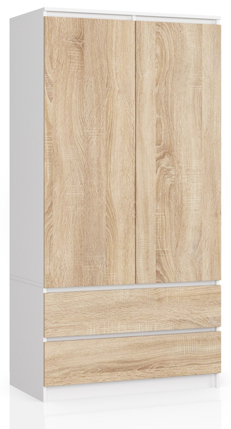 Akord Šatníková skriňa Star 90 cm BIELA / SONOMA