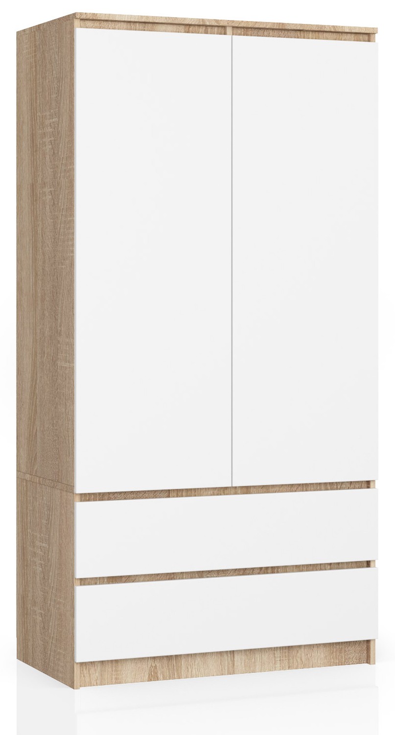 Akord Šatníková skriňa Star 90 cm SONOMA / BIELA