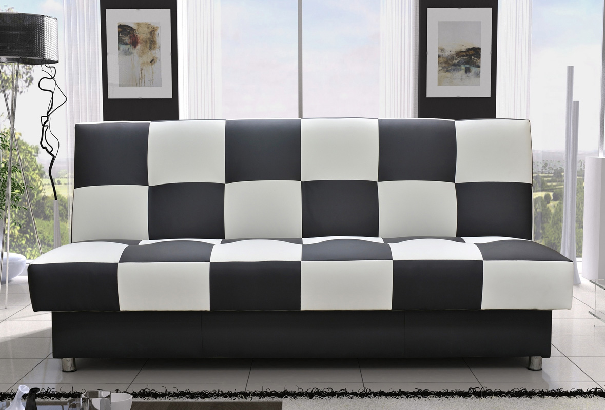 Robert meble FIGO rozkladacia pohovka, čierno-biela