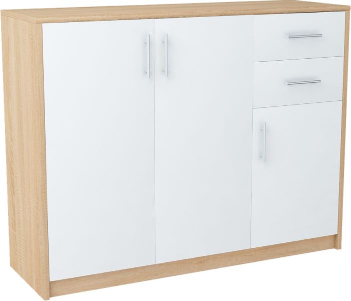Casarredo AGNES komoda 3D2S, dub sonoma/biela