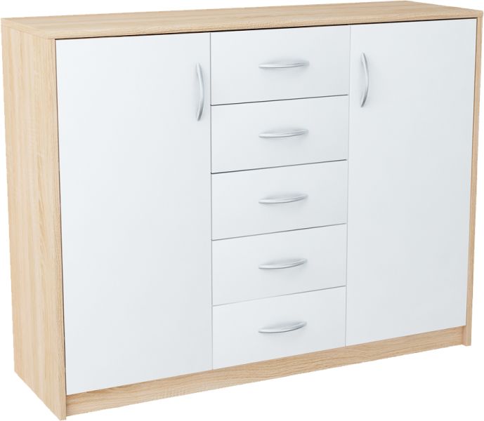 Casarredo AGNES komoda 2D5S, dub sonoma/biela