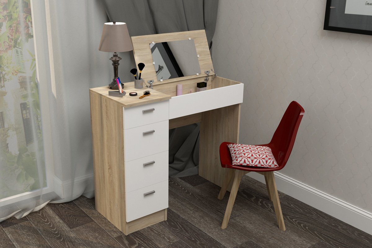 Casarredo CHARM toaletný   písací stolík dub sonoma/biela