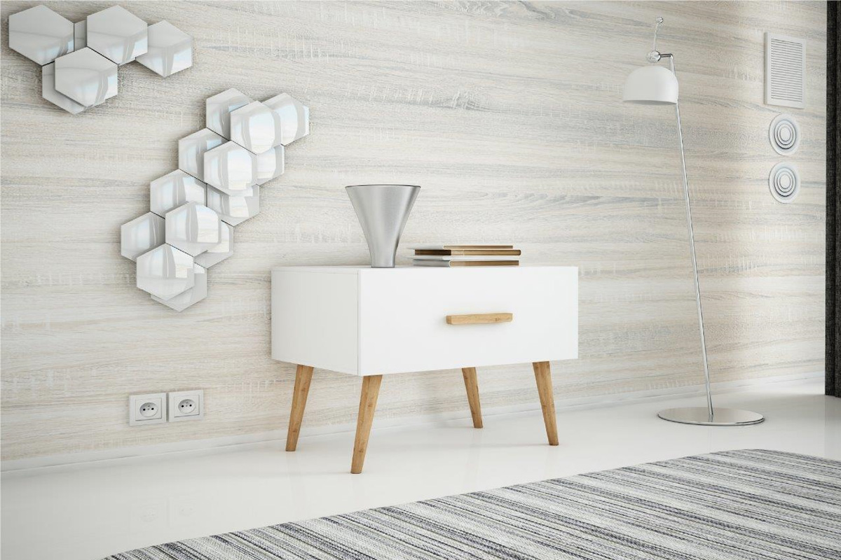 Casarredo Nočný stolík SCANDI 1D - biely