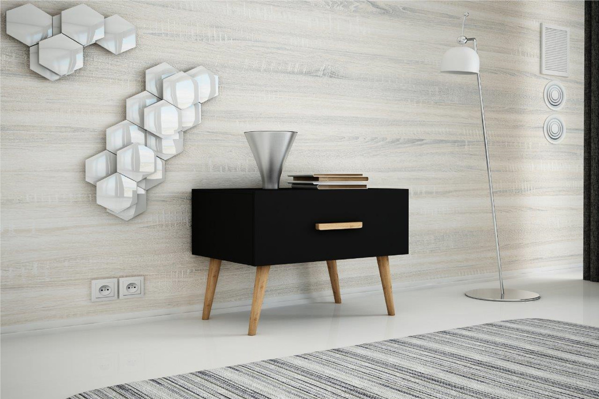 Casarredo Nočný stolík SCANDI 1D - čierny