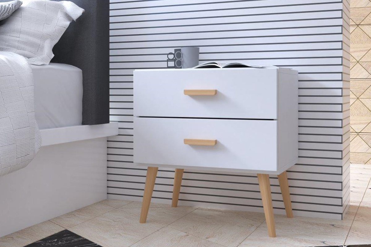 Casarredo Nočný stolík SCANDI 2D - biely