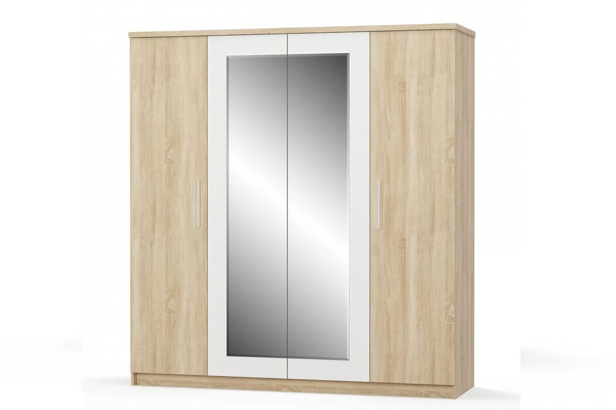 Casarredo MARKOS šatníkova skriňa so zrkadlom, dub sonoma/biela