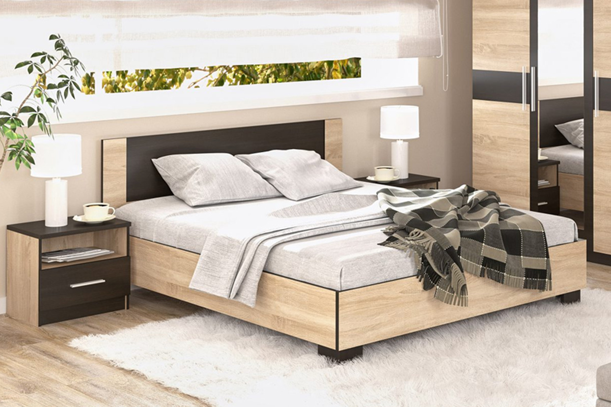 Casarredo VERONIKA, manželská posteľ 160 sonoma/wenge