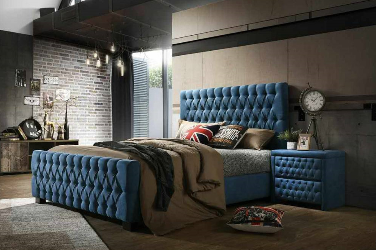VerDesign MEGA manželská posteľ 180 x 200, modrá
