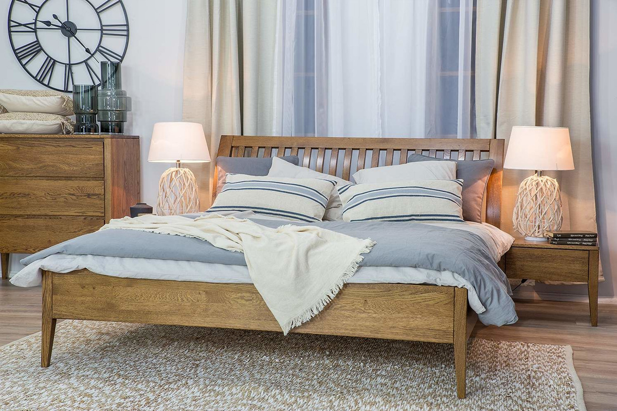 Drewmax LK291 manželská posteľ 140x200, dub kakao