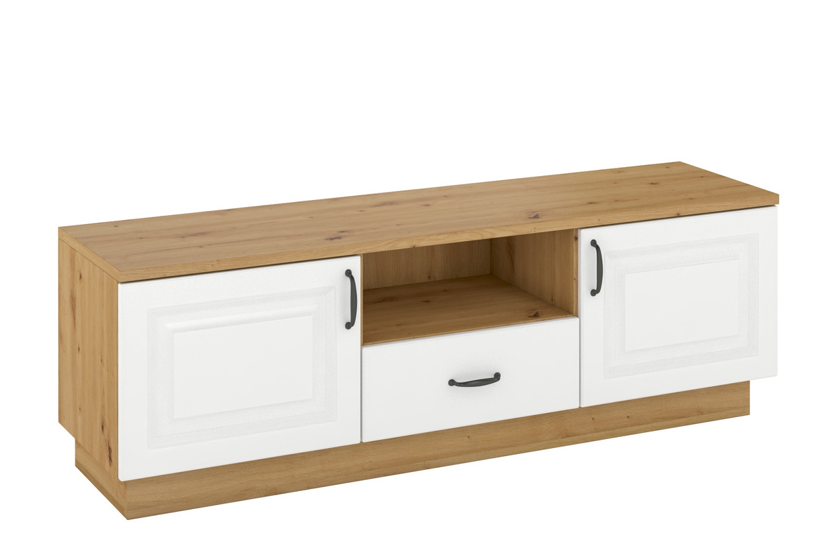 Lempert FLAWIA RTV TV stolík, biela/dub artisan