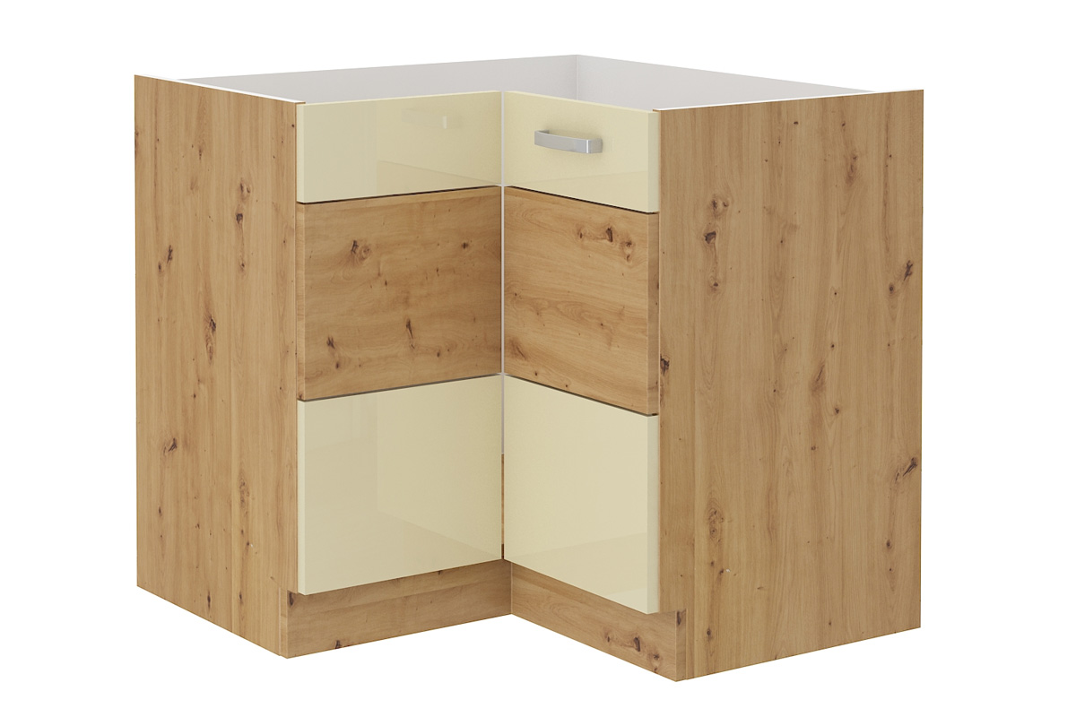 Lempert ARTISAN kuchynská skrinka 89x89 DN 1F, krémová/dub artisan
