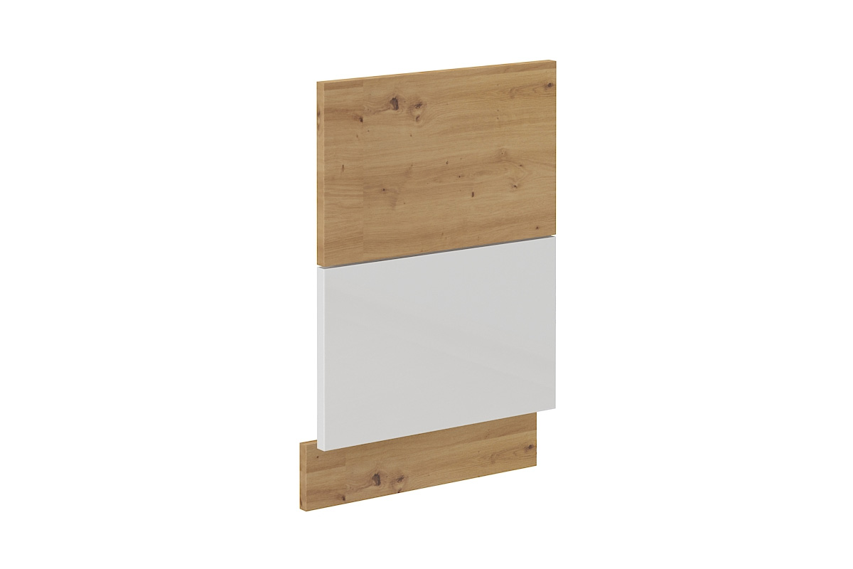 Lempert ARTISAN dvierka na umývačku 570x446, biely lesk/dub artisan