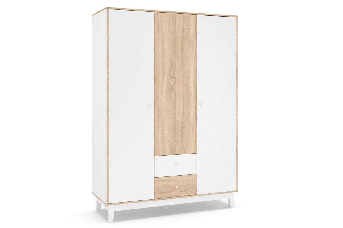 Casarredo GLORIA šatníková skriňa, dub samoa/biela